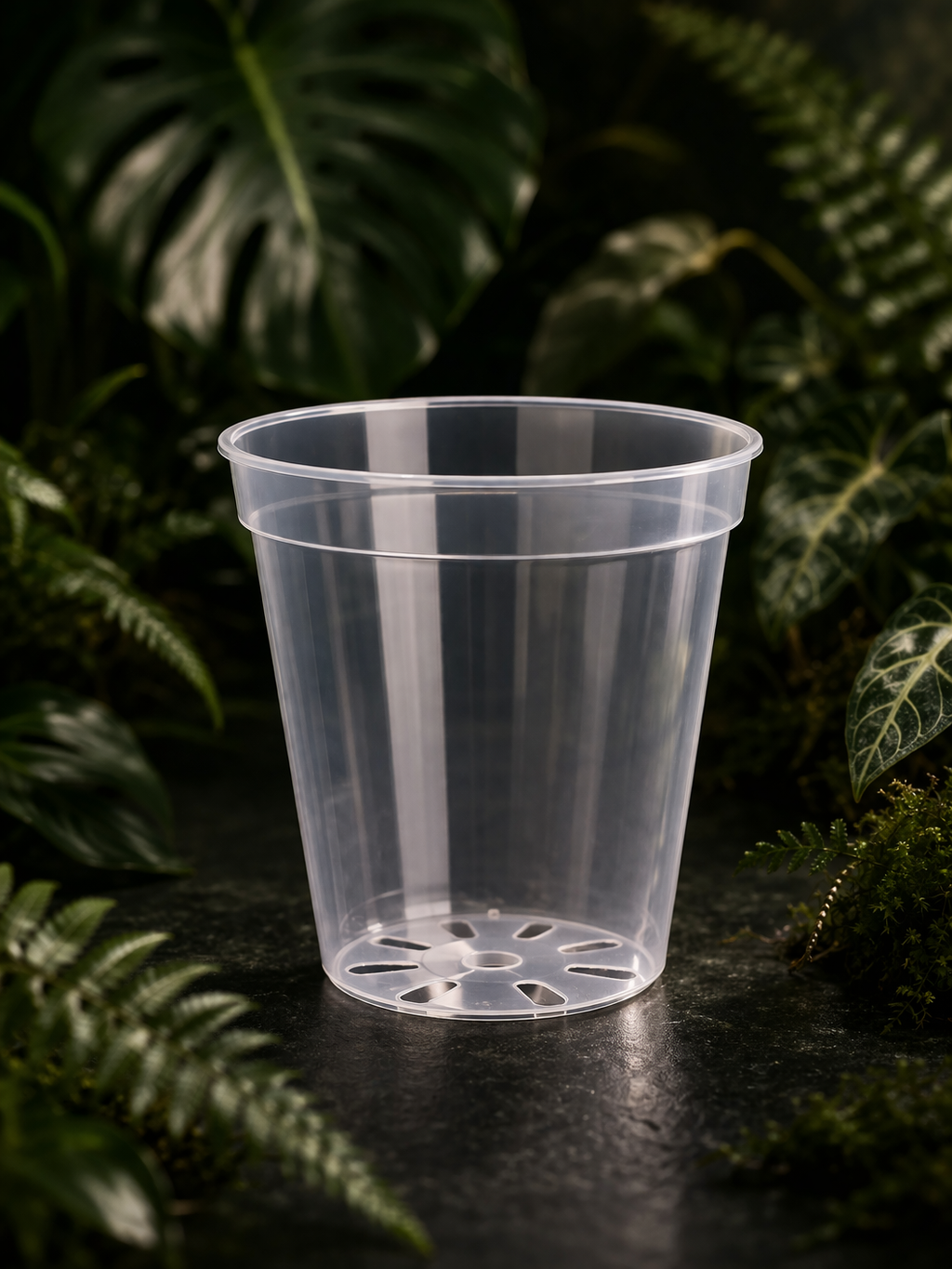 Clear pot 10”