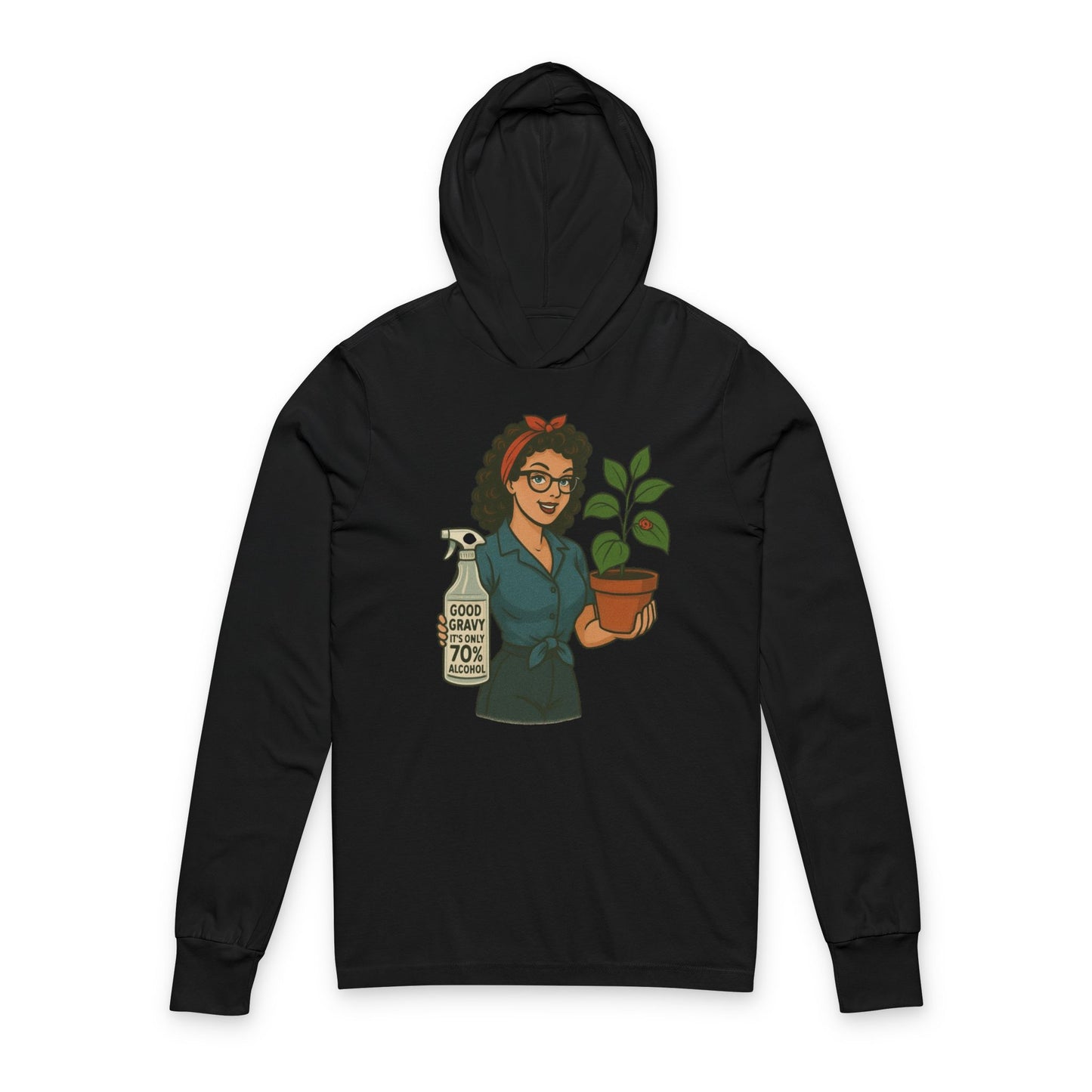 70% Isopropyl Alcohol  Unisex Hooded Long Sleeve Tee