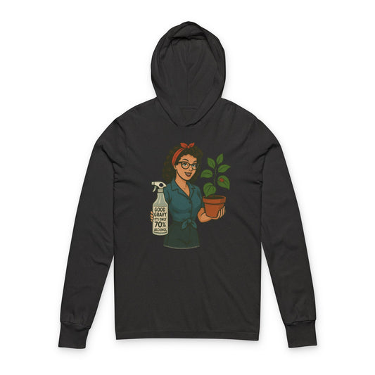 70% Isopropyl Alcohol  Unisex Hooded Long Sleeve Tee