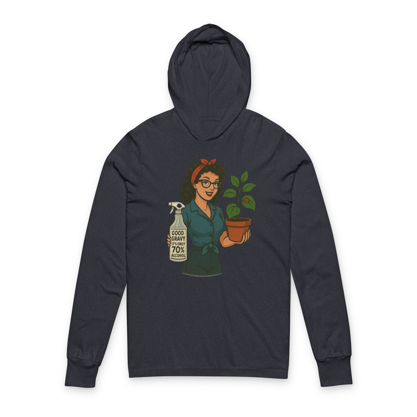 70% Isopropyl Alcohol  Unisex Hooded Long Sleeve Tee