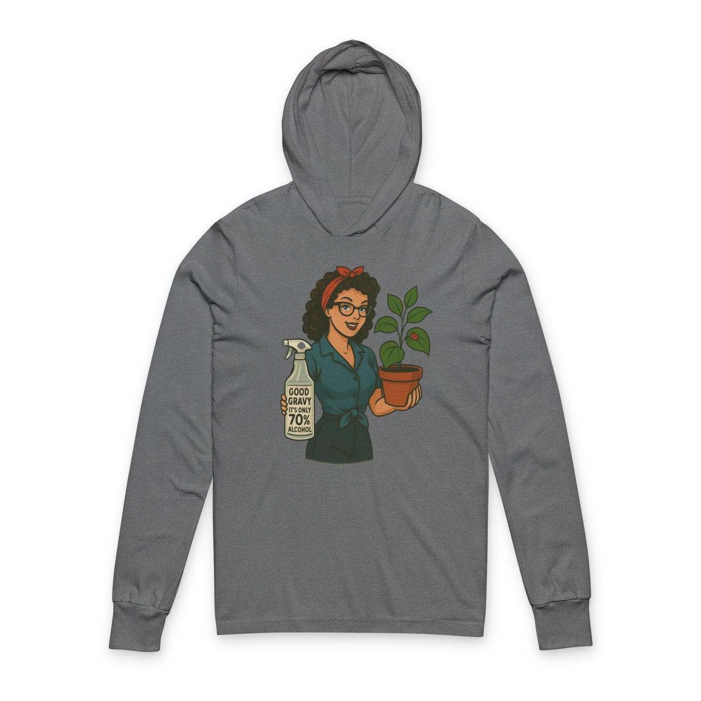 70% Isopropyl Alcohol  Unisex Hooded Long Sleeve Tee